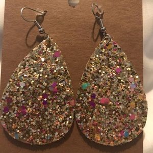 Leather Tear Drop Earrings